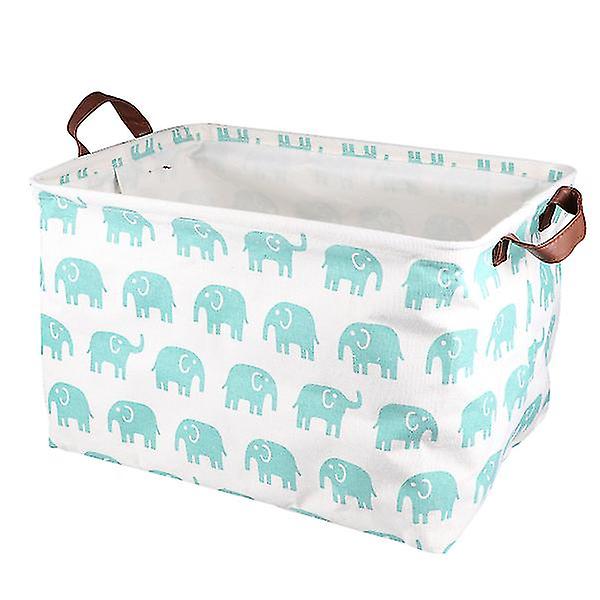 Durable Square Storage Basket Idyllic Canvas Storage Box Multi-function Sundries Organizer For Home (sky-blue)