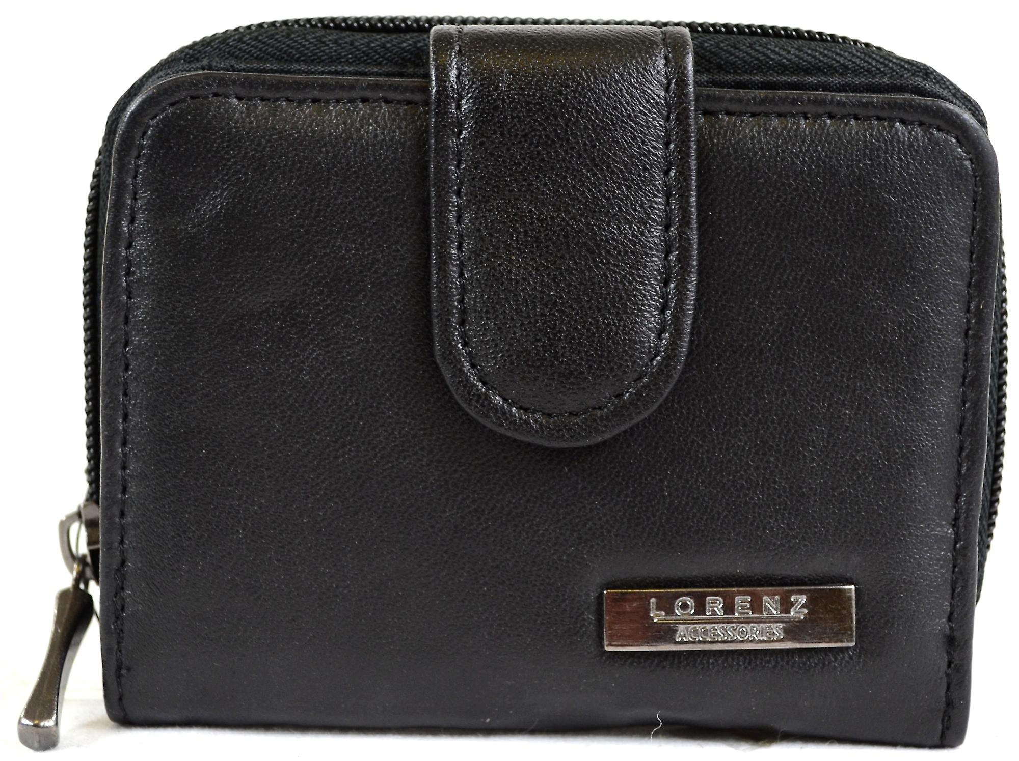 Ladies Super Soft Nappa Leather Bi-Fold Purse with Zip Round Pocket