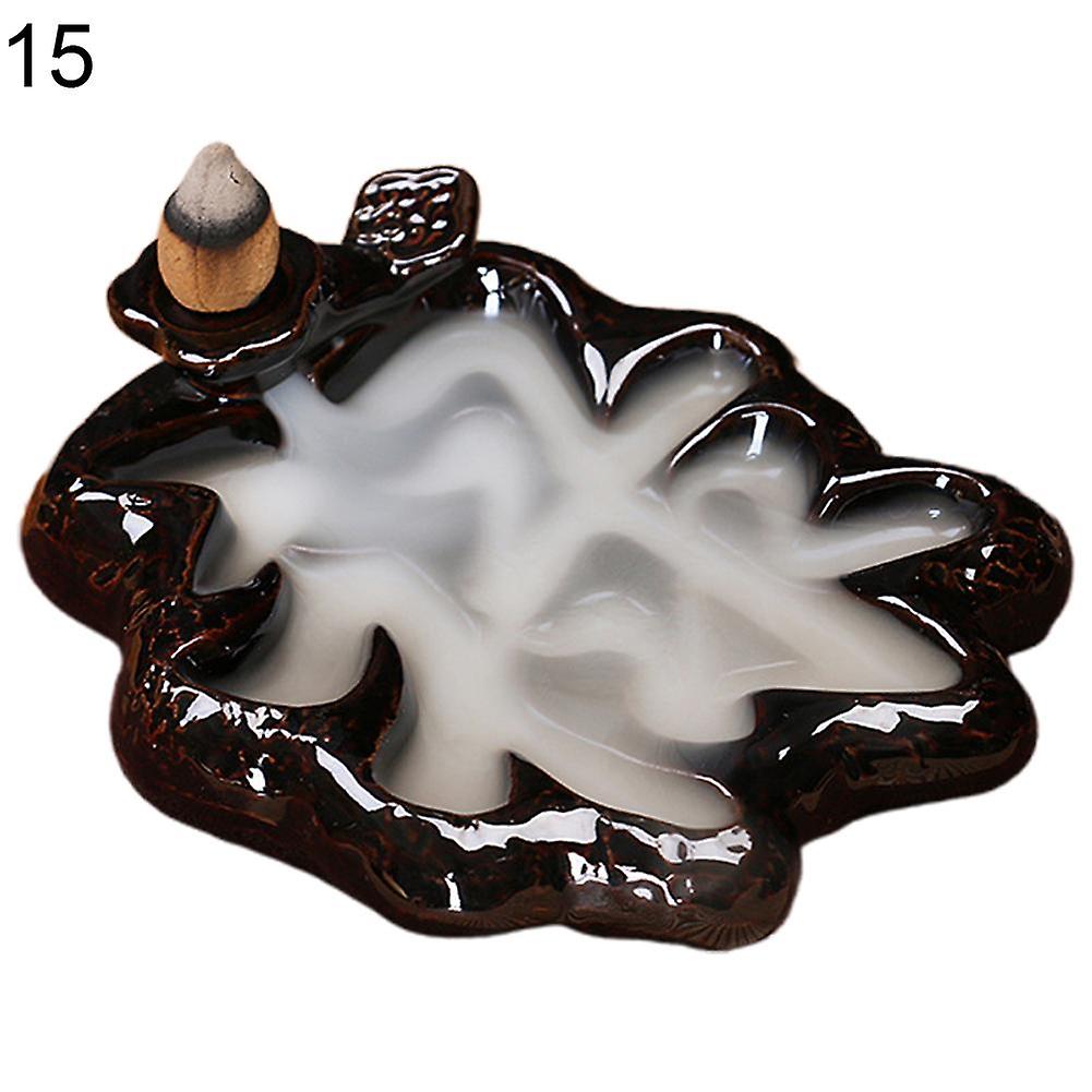 ZHOUBA Ceramic Waterfall Backflow Incense Burners Holder Censer Diffuser Home Decor