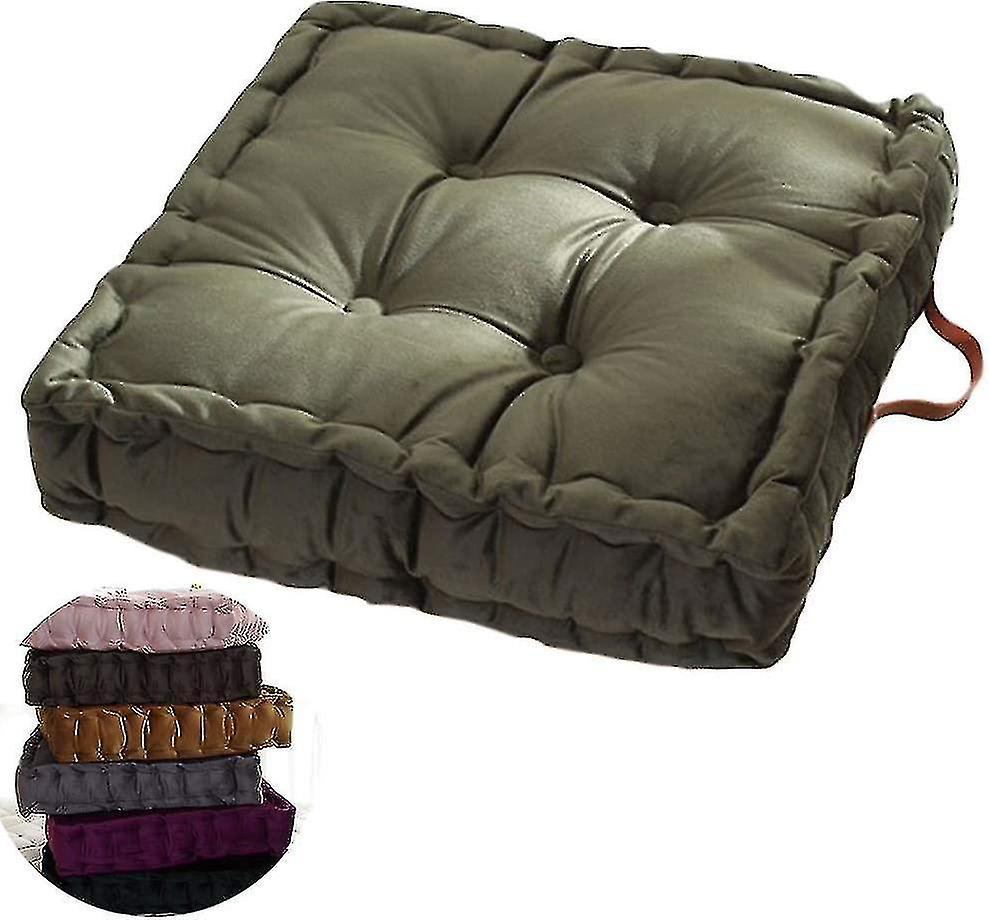 Square Thick Floor Seating Cushions,solid Thick Tufted Cushion Meditation Pillow Square Floor Pillow