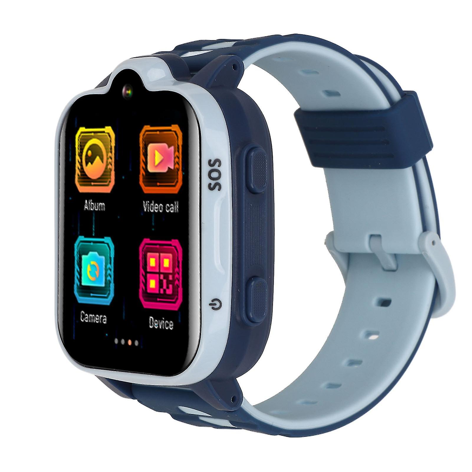 4G Kids Smart Watch GPS Position Video Call IP67 Waterproof Touch Screen Smartwatch English Blue 