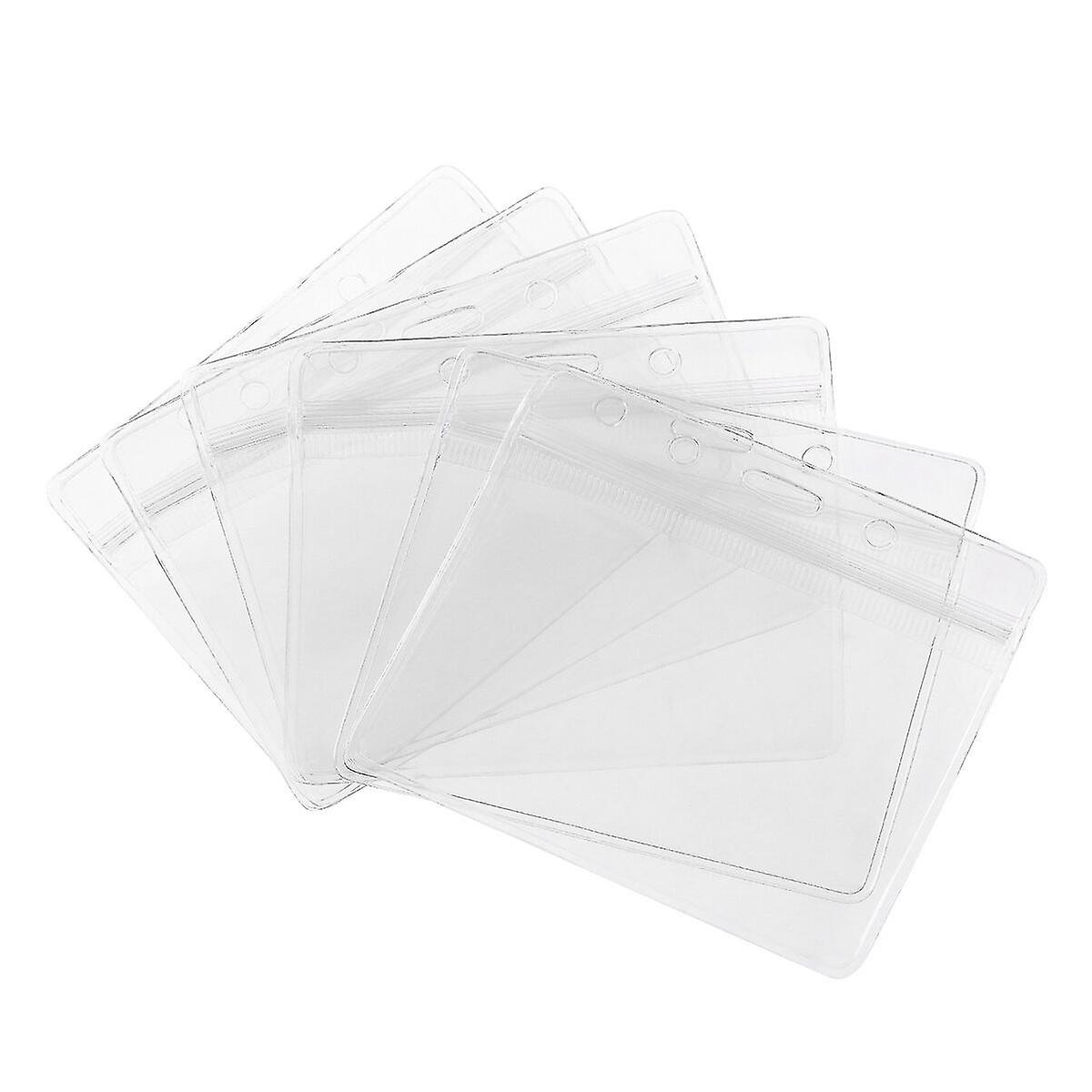 Winomo 100pcs Waterproof Plastic Horizontal Name Tag Badge Id Holders (transparent)
