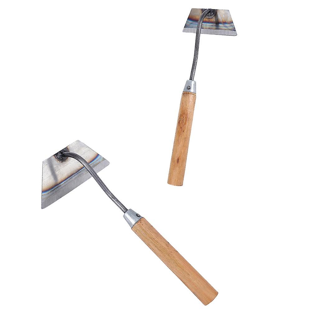 2pcs Welded Garden Hoe Weeding Yard Trapezoid Digging Sickle Gardening Tool