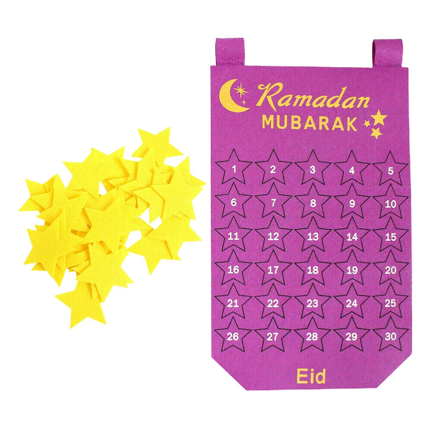 Festival Calendar Hanging Safe Felt 2021 Mubarak Countdown Calendar for Home