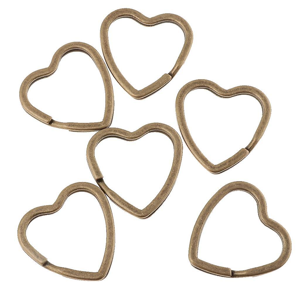60pcs Heart Shape Split Key Chain Ring Connector for DIY Accessories  Silver