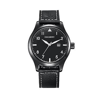 CAGARNY 6862 Montre à quartz pour hommes à cadran rond