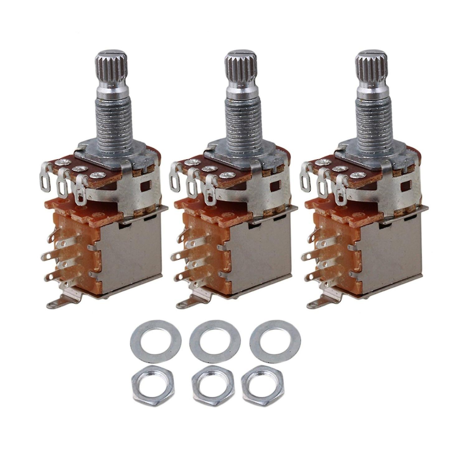 3 X B250k B-250k Pots Push/pull Pot W/ Washer Nut