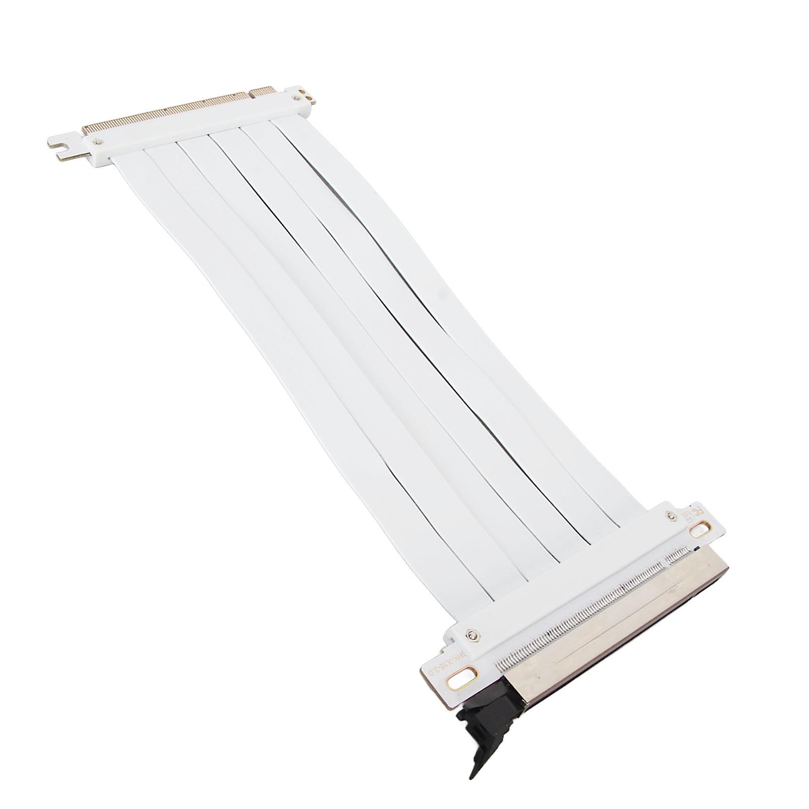PCIE 3.0 X16 Extender Riser Cable High Shielding Property 180 Degree Flexible PCIE 3.0 Extension Cable for Graphics Card White 70cm/27.6in