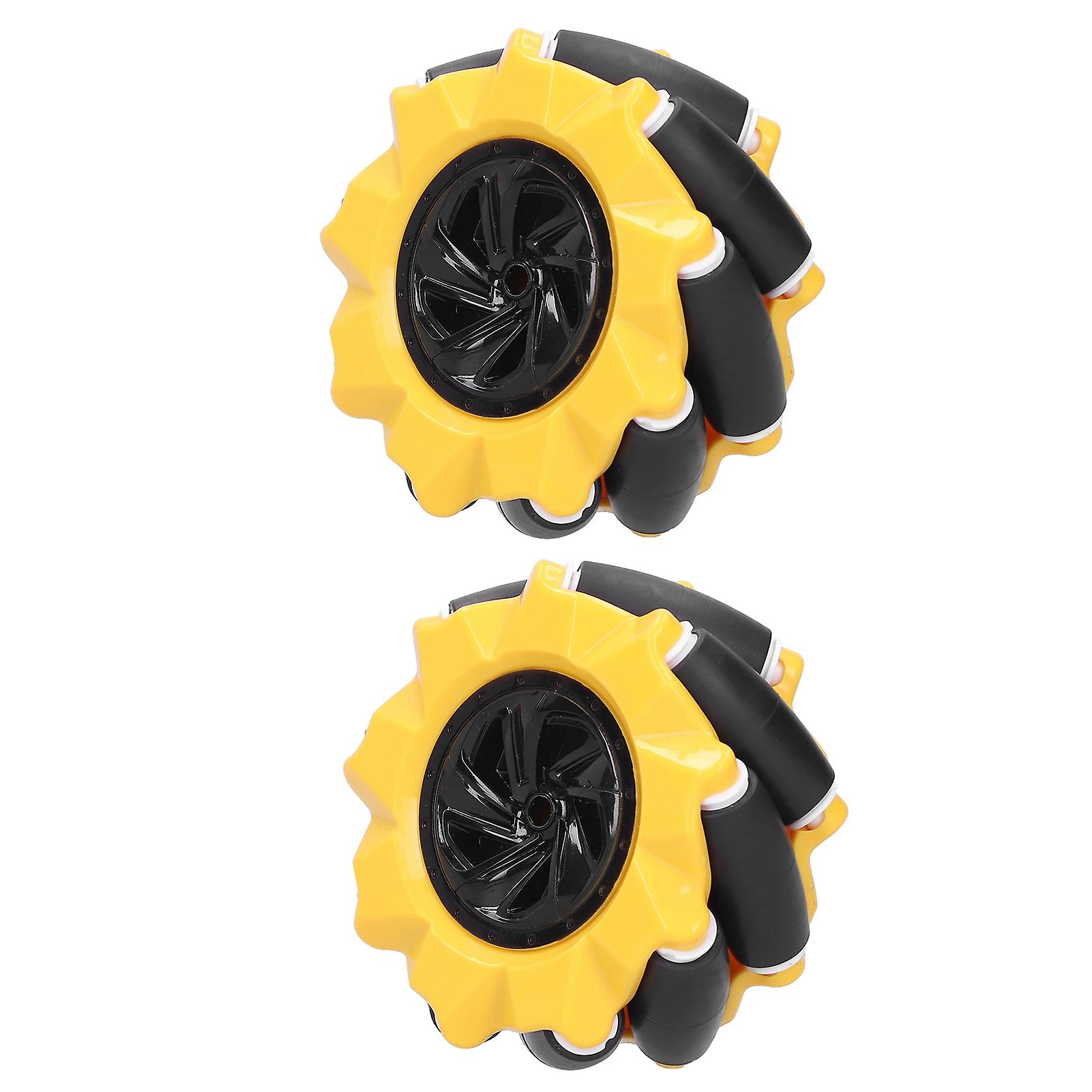 Qukaim Mecanum Wheel Mecanum Wheel, Omni Directional Robot Wheel, 80mm (1 Pair), Smart Robot Car Parts Accessories, DIY Toy Components for