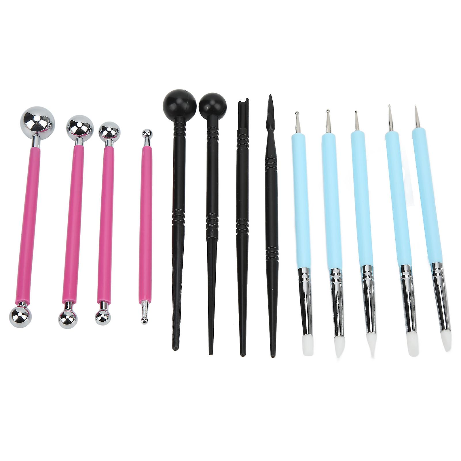 13Pcs Modeling Clay Sculpting Tools Set Complete Tools Various Sizes Ball Stylus Dotting Tools for DIY Pottery Sculpture 