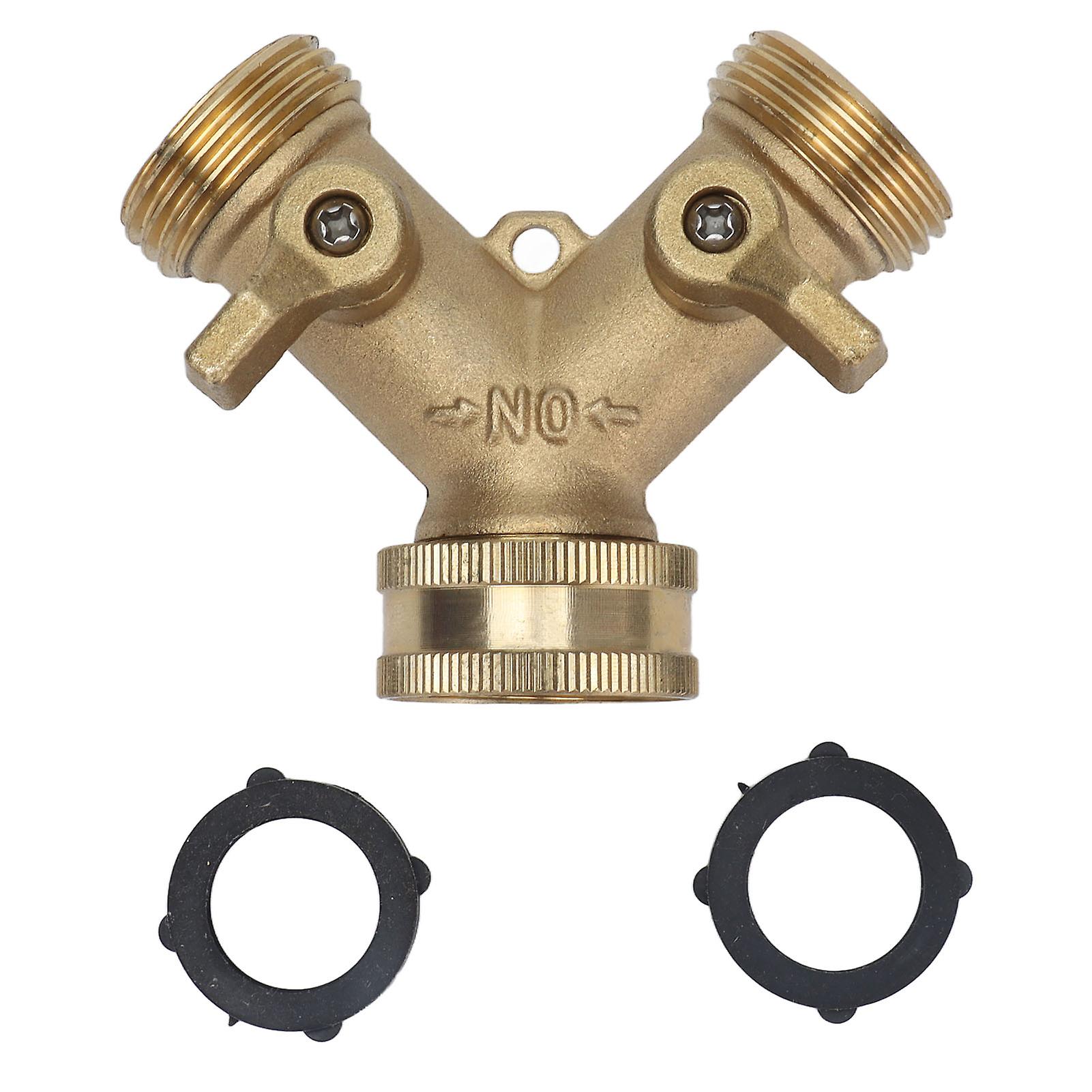 Qukaim Hose Distributor Hose Splitter, Y Type Garden Water Distributor, Brass Hose Connector for Irrigating Plants and Washing Cars, Heavy-Duty