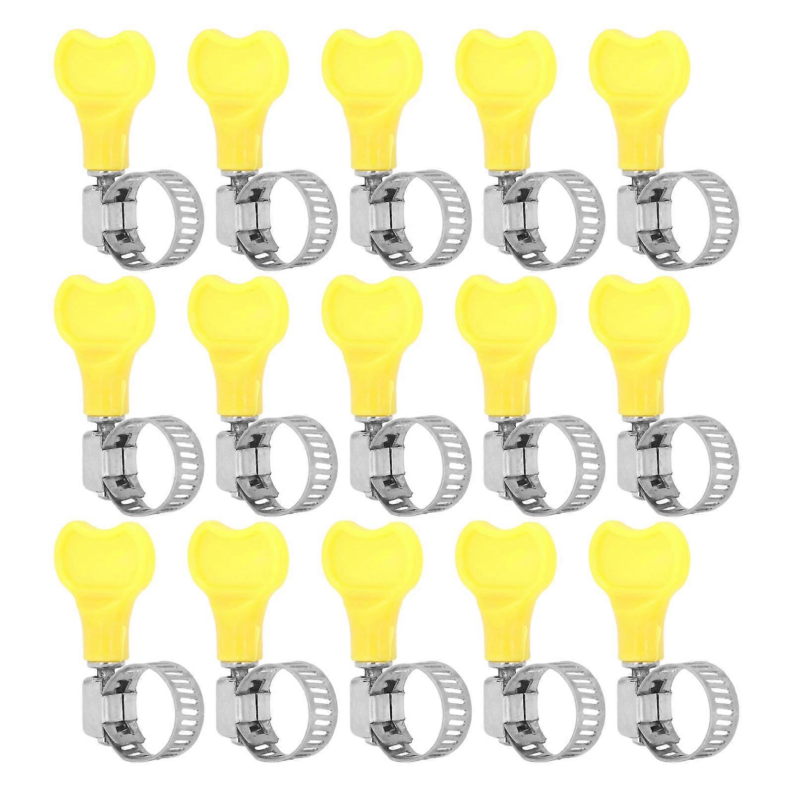 15pcs Stainless Steel Hose Clamps, Corrosion Resistant, Reusable, with Worm Gear and Adjustment Handle