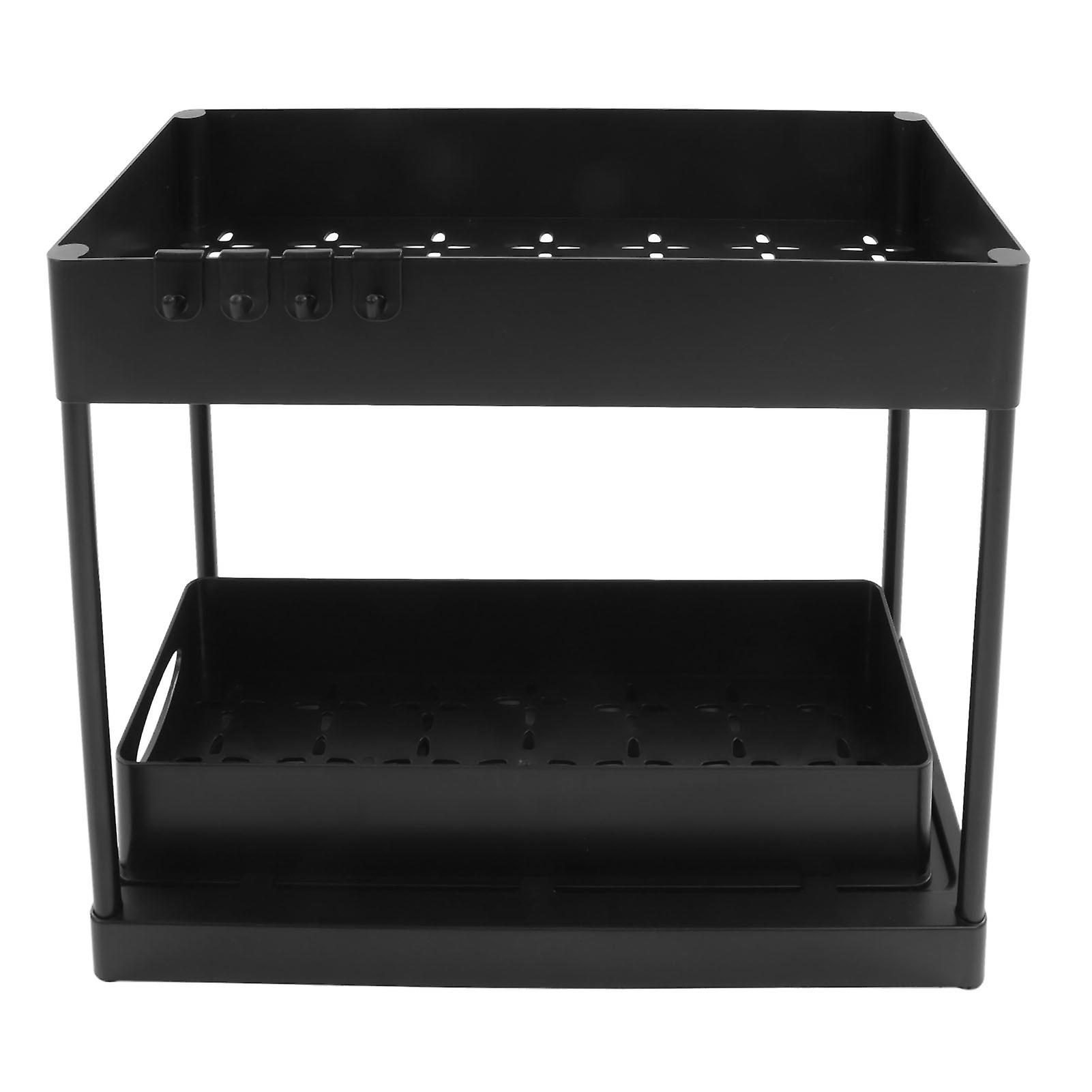 Under Sink Organizers Large Capacity Slide Out Storage Baskets for Bathrooms Kitchens Closets Laundry Rooms Offices Black