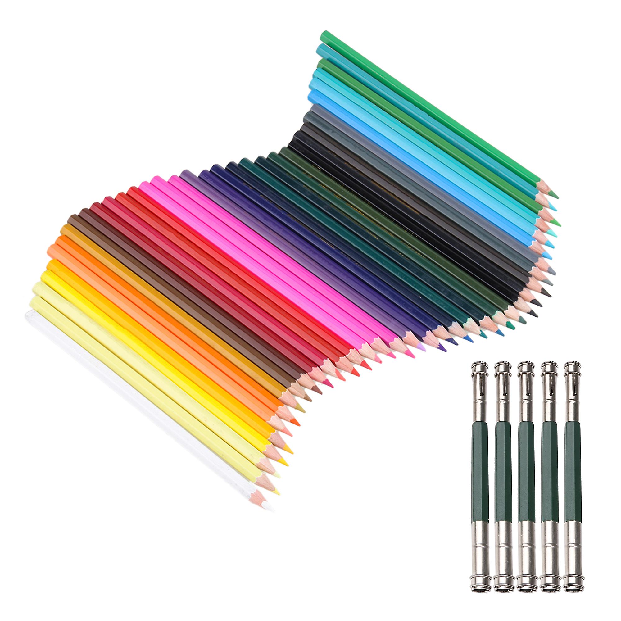 41 Pcs Pencil Extender Holder Adjustable Lengthener Refill 36 Colors
