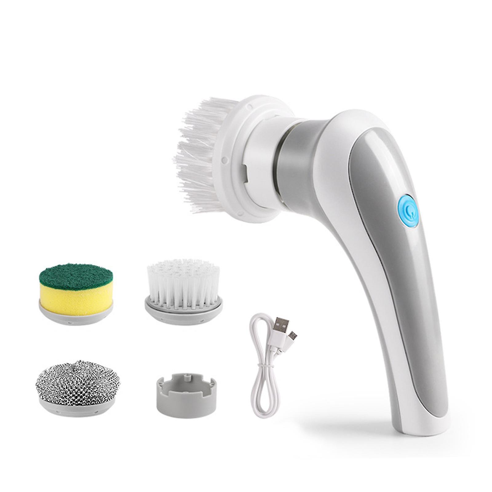 Épurateurs de douche à main électrique Protable Electric Spins, brosse de nettoyage pour laveuses de douche avec 3 têtes de brosse