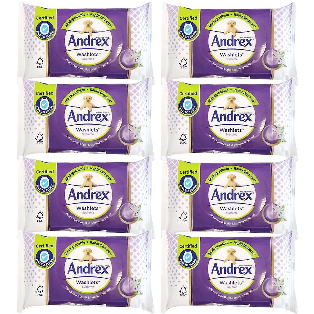 Andrex Aloe Vera Biogradable 36 Washlets Flushable Wipes (8 Pack)