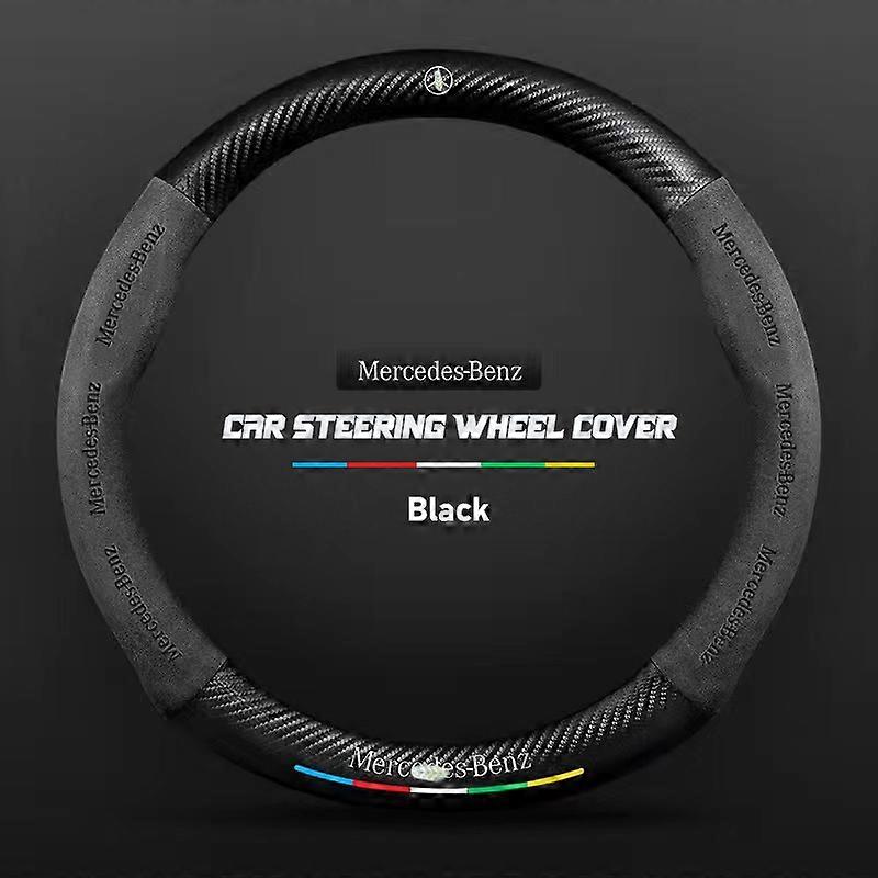 Auto Lenkradabdeckung Turn Fur Anti-Rutsch Für Mercede Benz Lenkradabdeckung A/B/C/E/GLA/CLA/GLC/GLK/GLE Kohlefaser