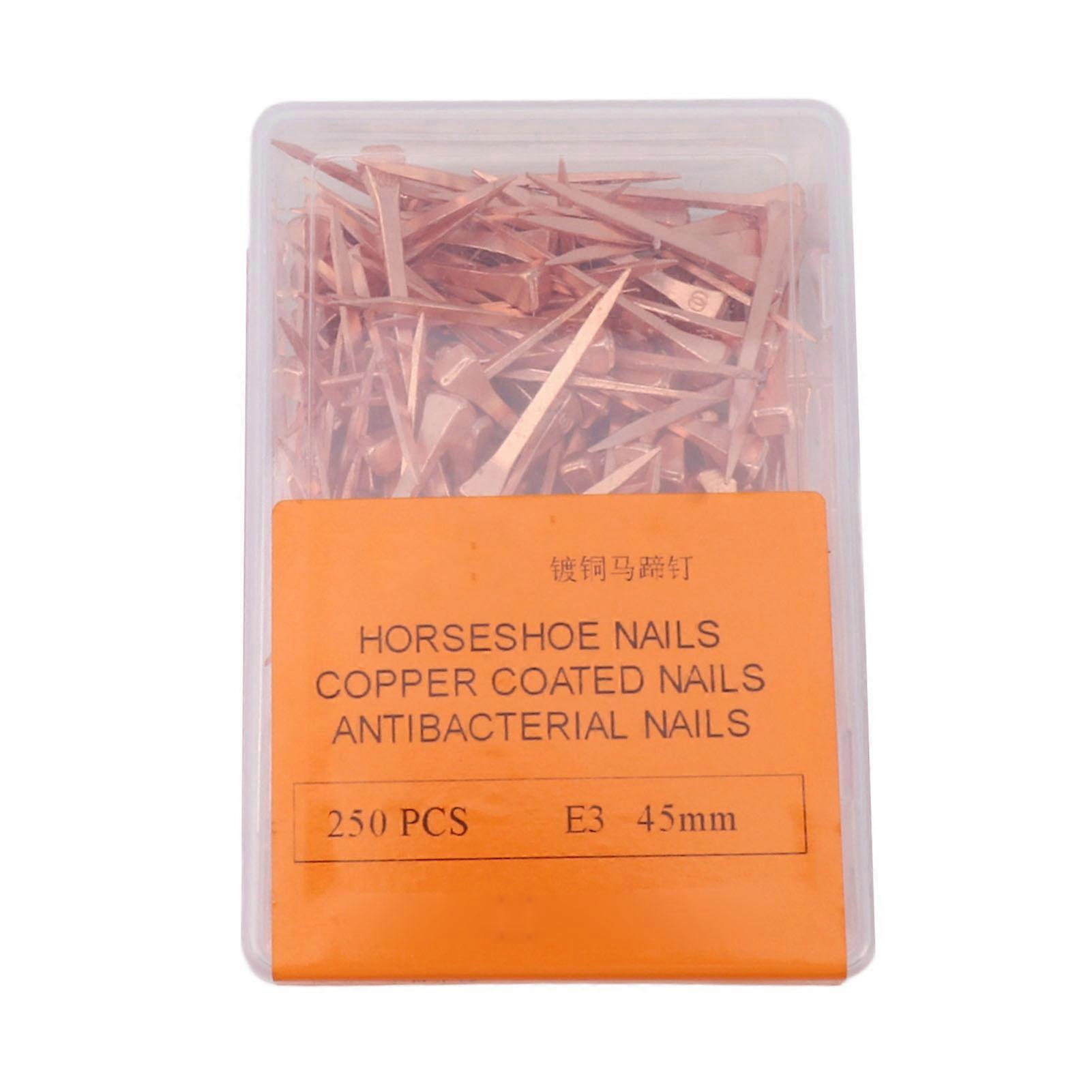 250Pcs Horseshoe Nails Copper Plated Rustproof Equestrian Riding Equipment Pet Supplies 45mm E3 NO.7671