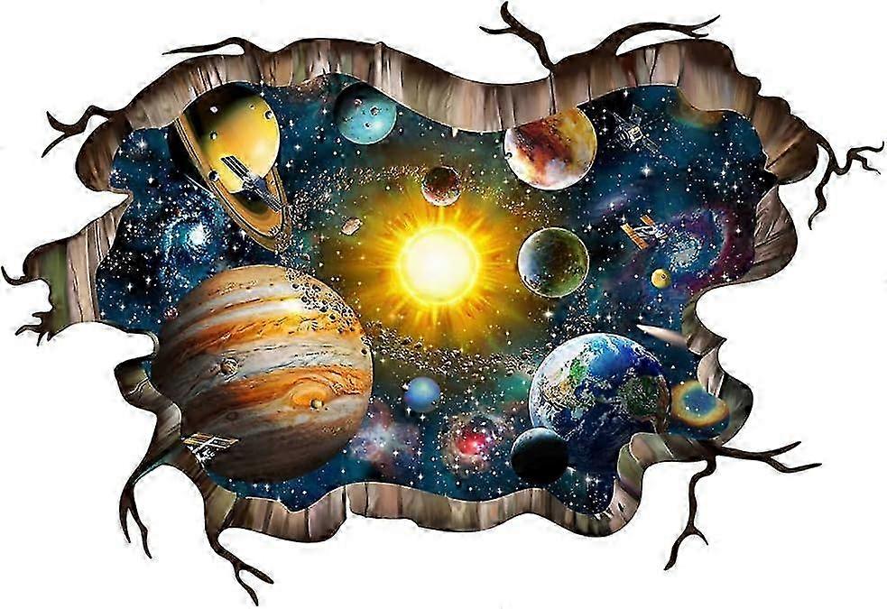 3D Galaxy Planets Wall Decals Smashed Solar System Wall