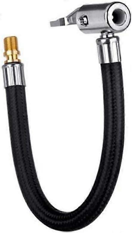 1pcs 30cm Locking Tire Chuck with Rubber Hose and Standard Tire Valve Fine Thread, Tire Inflator Pump Hose Adapter for Twist On Convert to Lock O