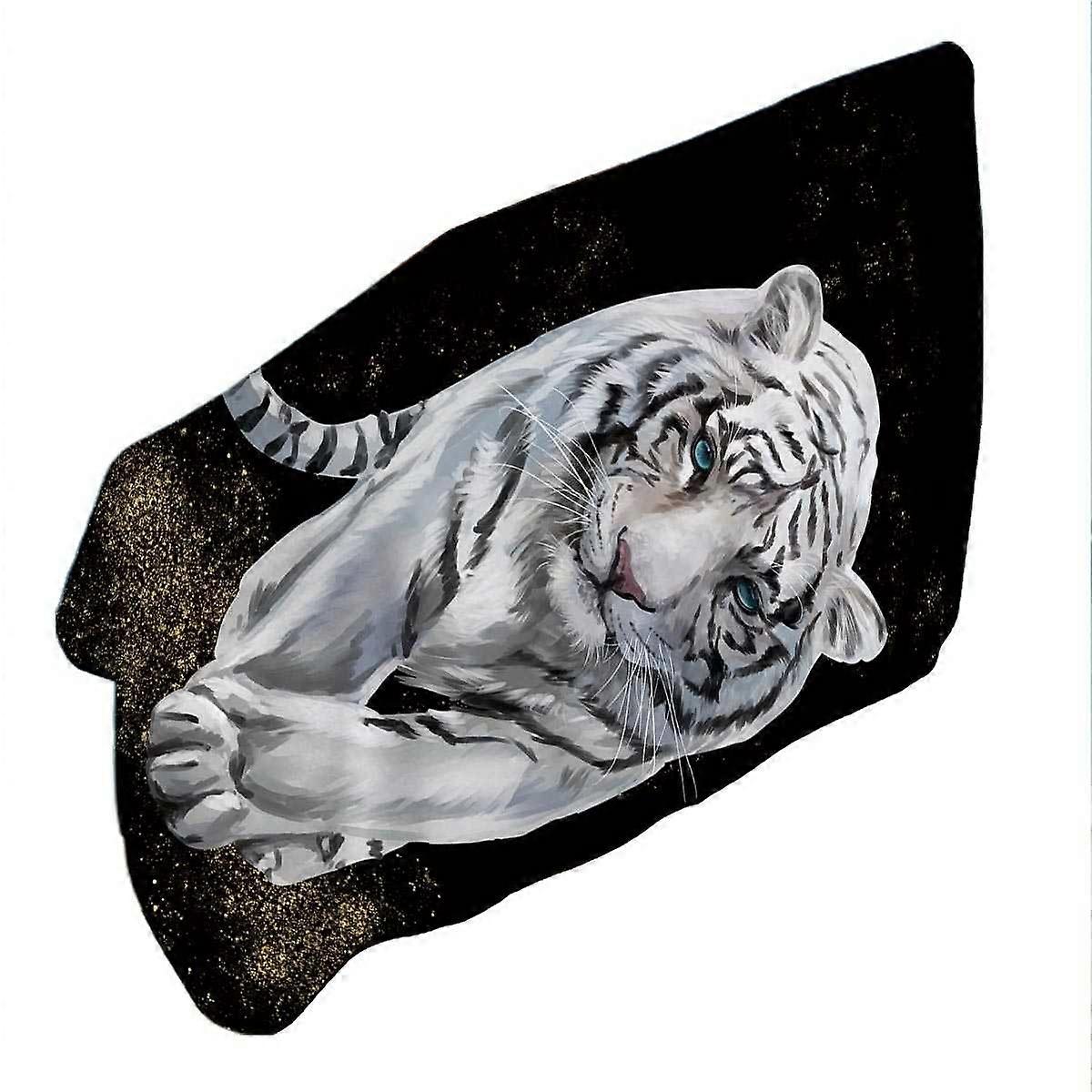 White Tiger Microfiber Beach Towel