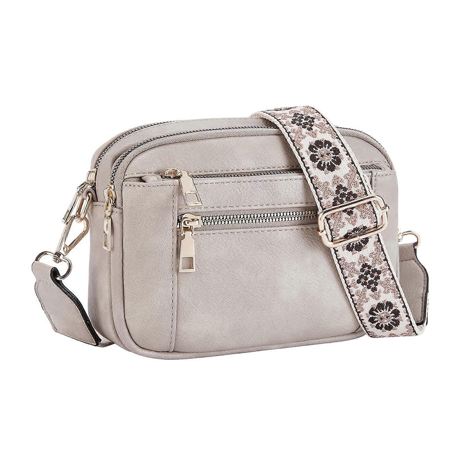 Vegans δερμάτινη τσάντα χιαστί με ριγέ λουράκι αντικλεπτική αδιάβροχη κομψή τσάντα για το γραφείο εργασίας