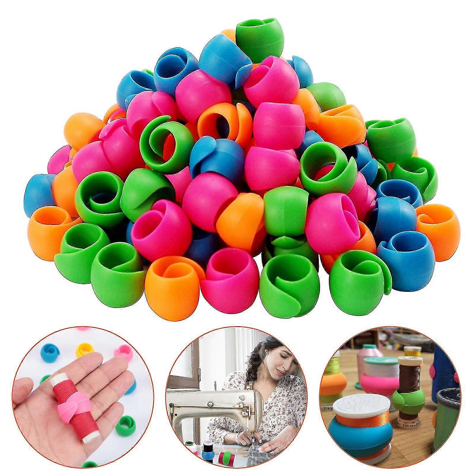 24pcs Thread Spool Huggers, Silicone Sewing Thread Spool Savers, Thread Holder Organizer, Prevent Thread Tails From Unwinding, No Loose Ends Fo