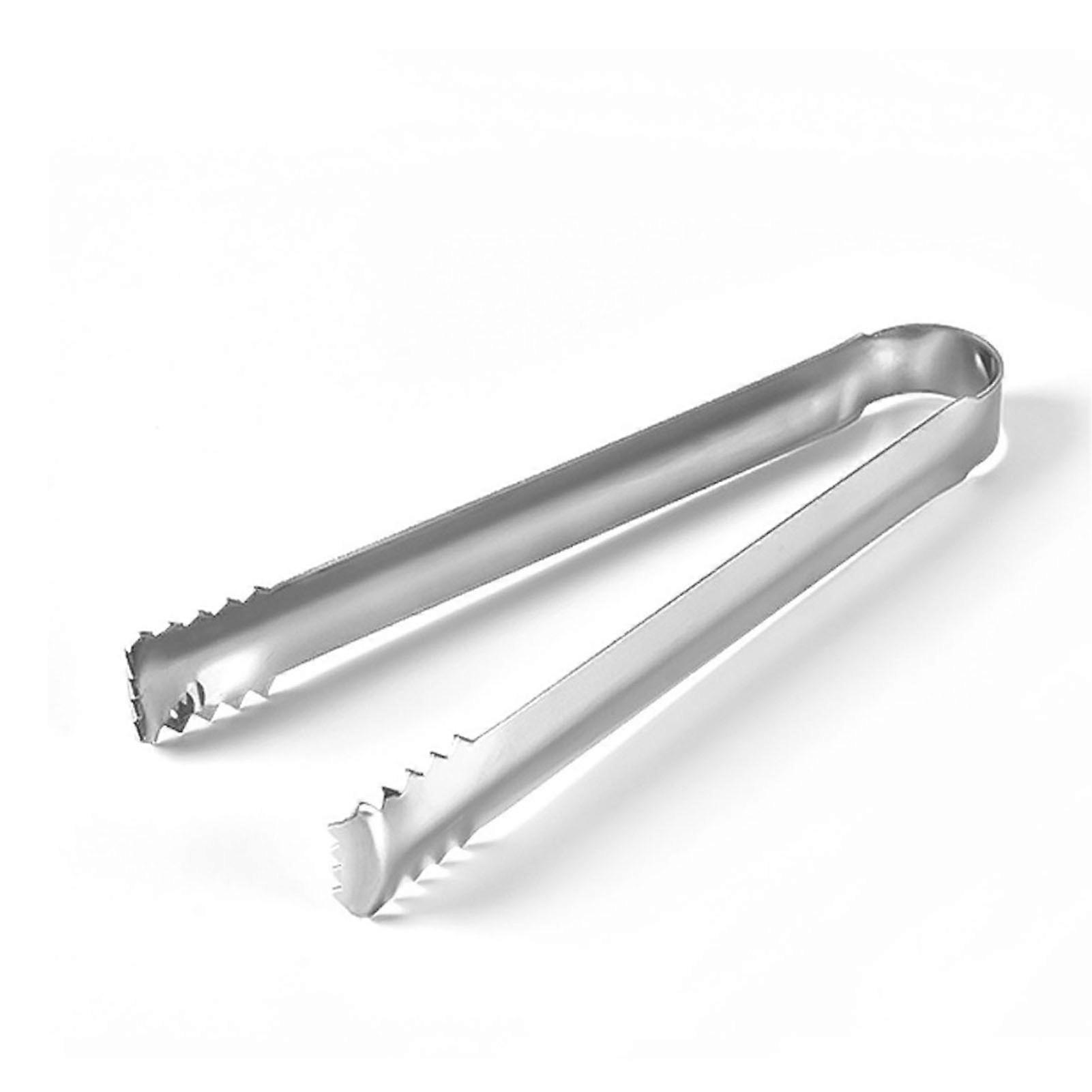 Ice Tongs Small Tongs Stainless Steel with Sharp Teeth for Ice Bucket Ice Sugar Cubes Coffee Bar Food Serving