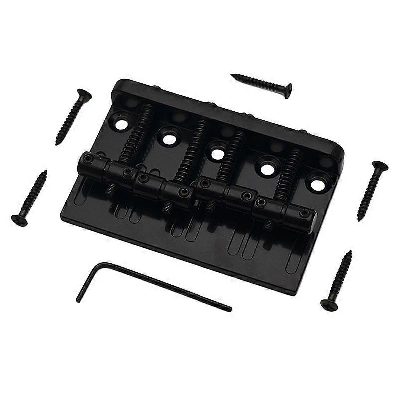 4 String Hardtail Bass Guitar Bridge for Precision PB Style Bass, Black