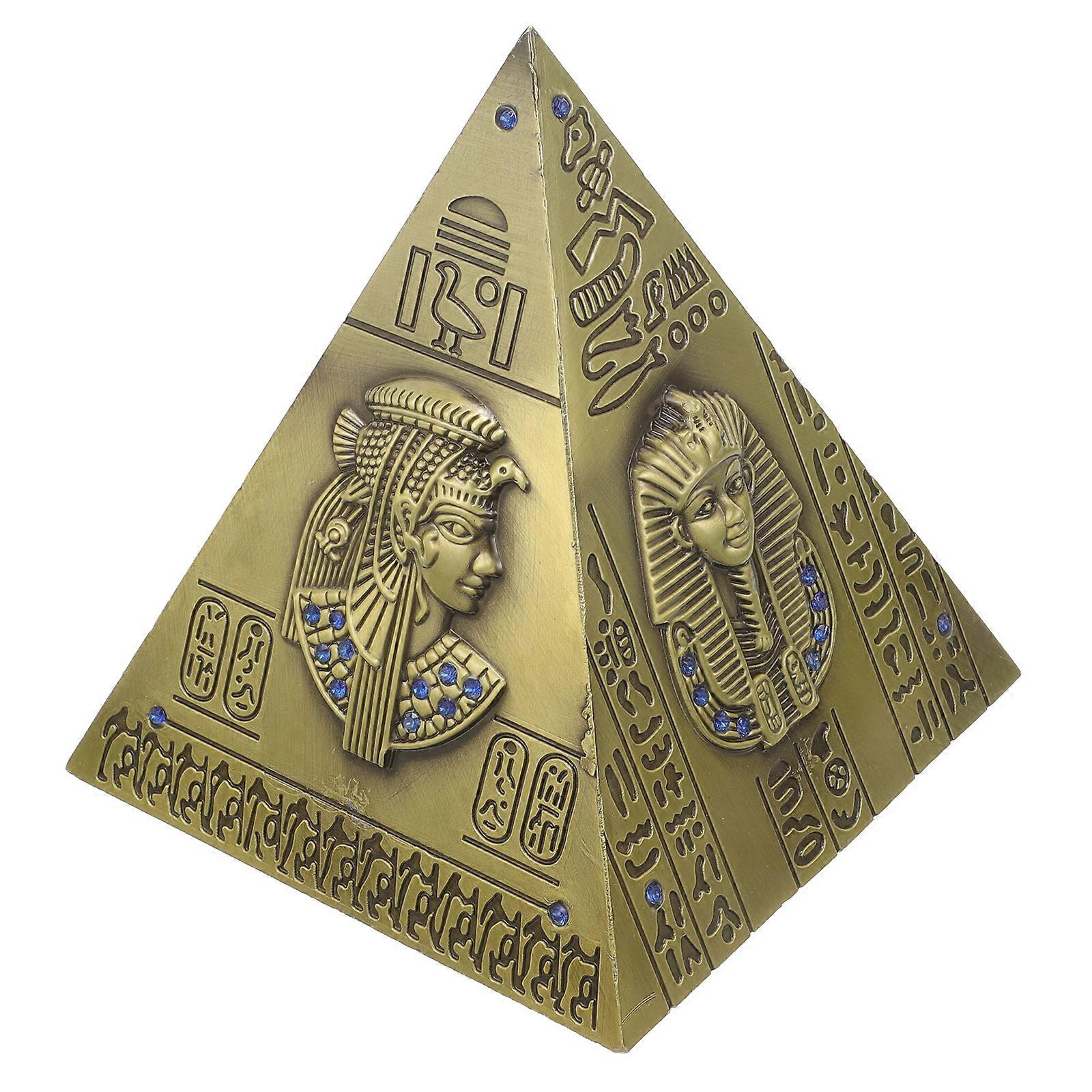 Simulation Pyramid Model Retro Pyramid Decoration Desktop Pyramid Piggy Bank Decoration