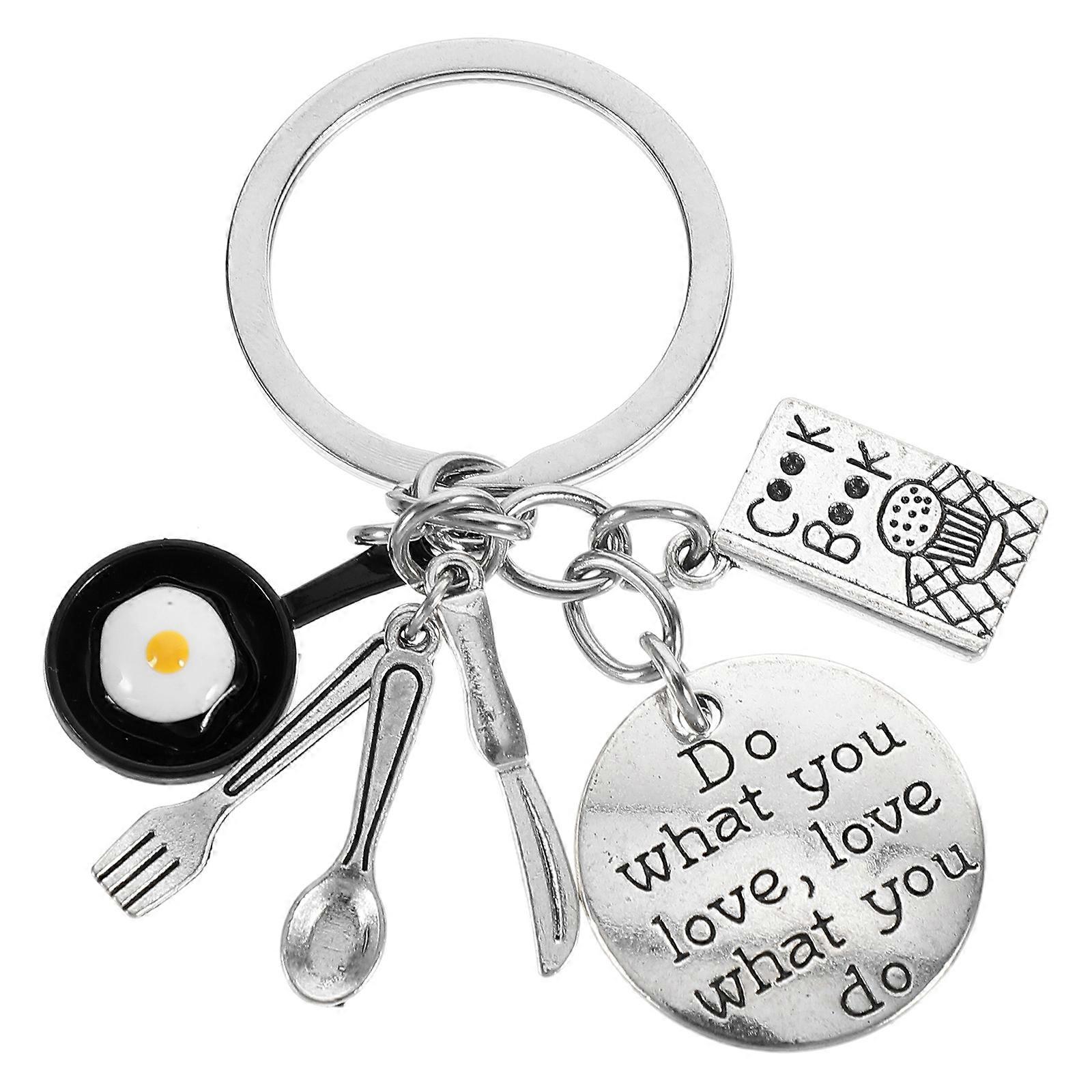 Kitchen Utensils Keyring Tableware Pendant Keyring Bag Hanging Key Chain Ring Decoration