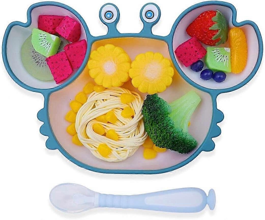 Baby Silicone Display Bebe Silicone Silicone Display Contest con Bpa Solid Subsucts Pour Lavavajillas Y Micro Nnds (Azul)