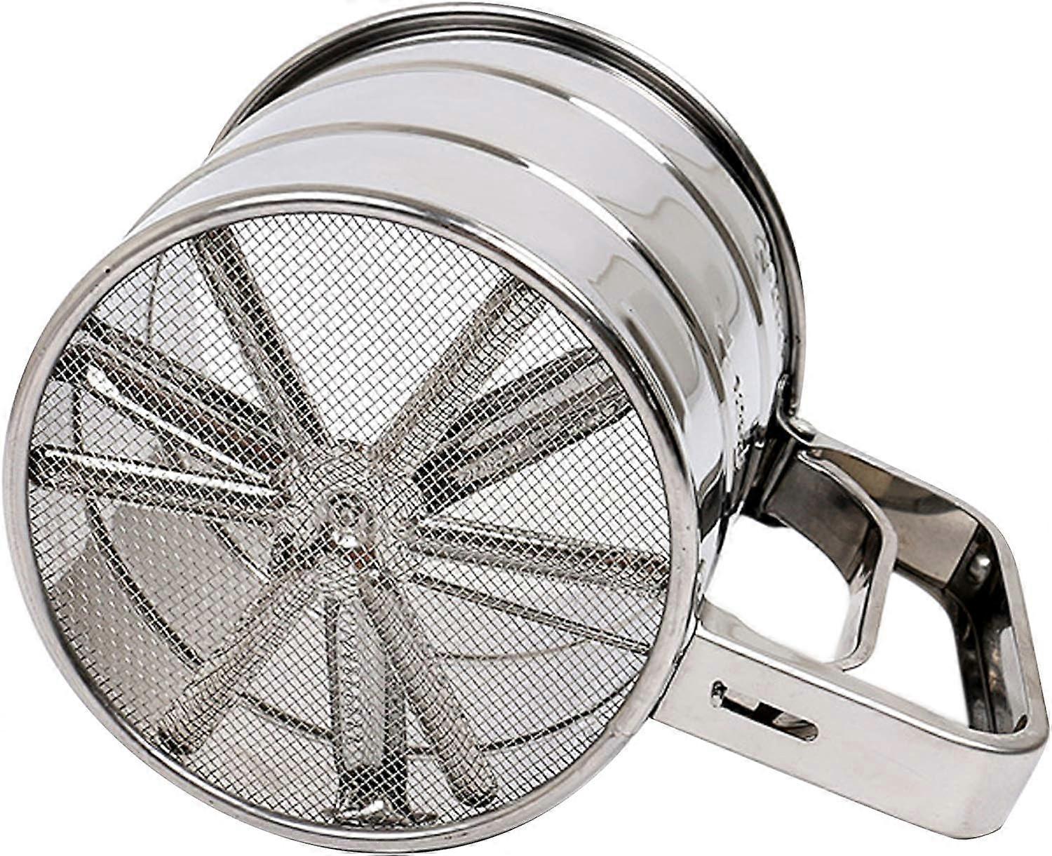 Flour sieve stainless steel, Flour sieve - Powdered sugar Cocoa Sieve, Flour sieve with one hand