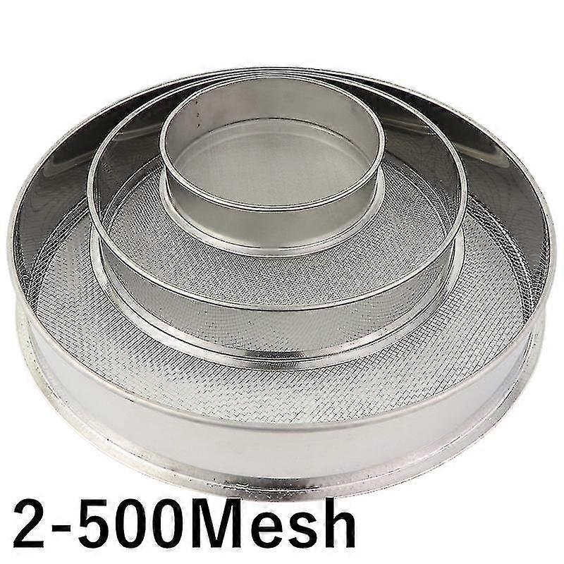 2-500m Round 304 Less Steel Lab Sieve Aperture Sifters Shakers Kit Flour Filter Screen Ser