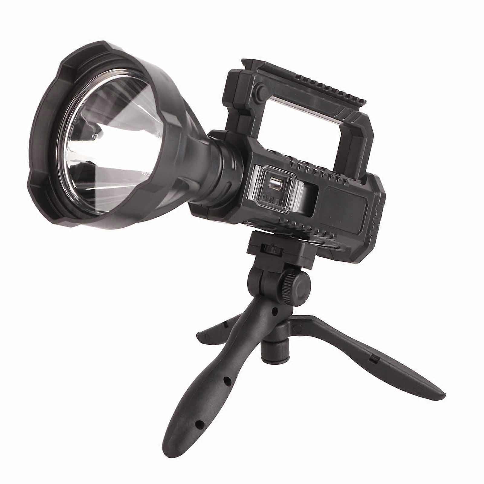 LED Long Range Spotlight USB Charging Outside Patrol Flashlight Small with Tripod