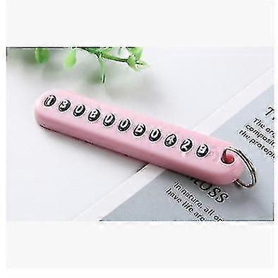 Diy Phone Number Card Plate Car Keys Anti-lost Keyring Keychain Pendant Decor