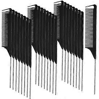 30 Pieces Braid Hair Squirrel Comb Steel Needle Squirrel Carbon Fiber Heat-resistant Hair Comb (black)
