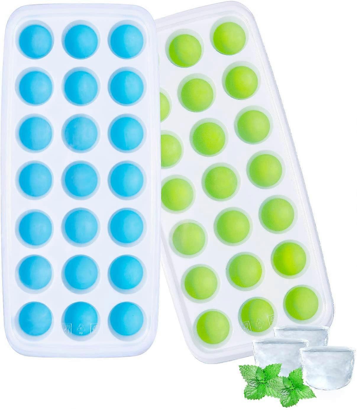 Ice Cube Trays With Lids, 2 Pack Silicone Ice Tray With Lid, Easy-Release