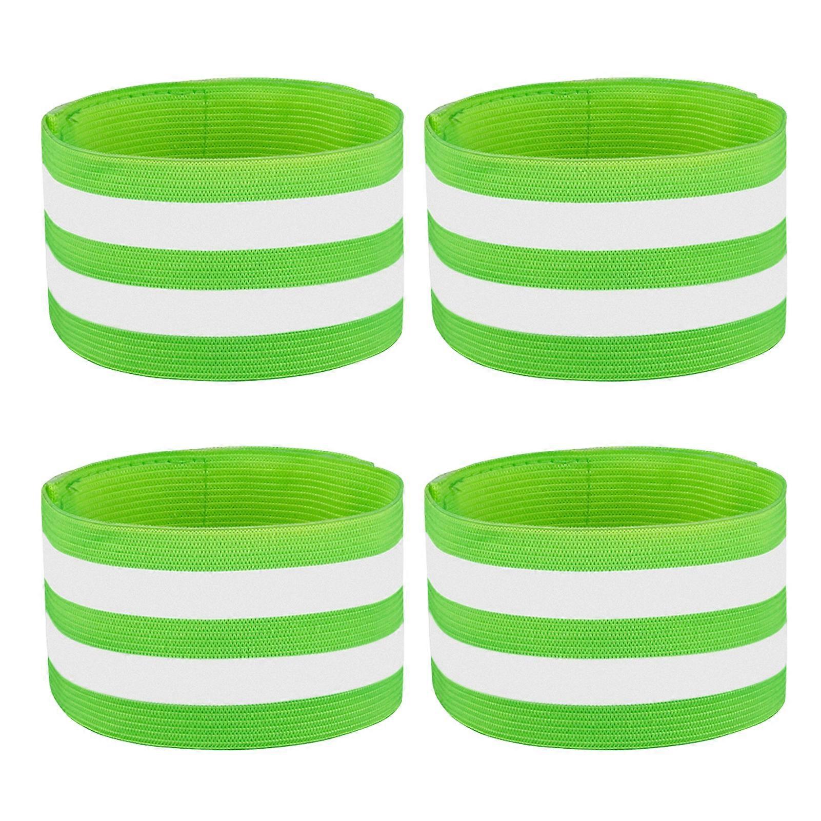 4Pcs High Elastic Reflective Bands High Visibility Adjustable Fastener Tape Design Cycling Jogging Strong Reflective Strips
