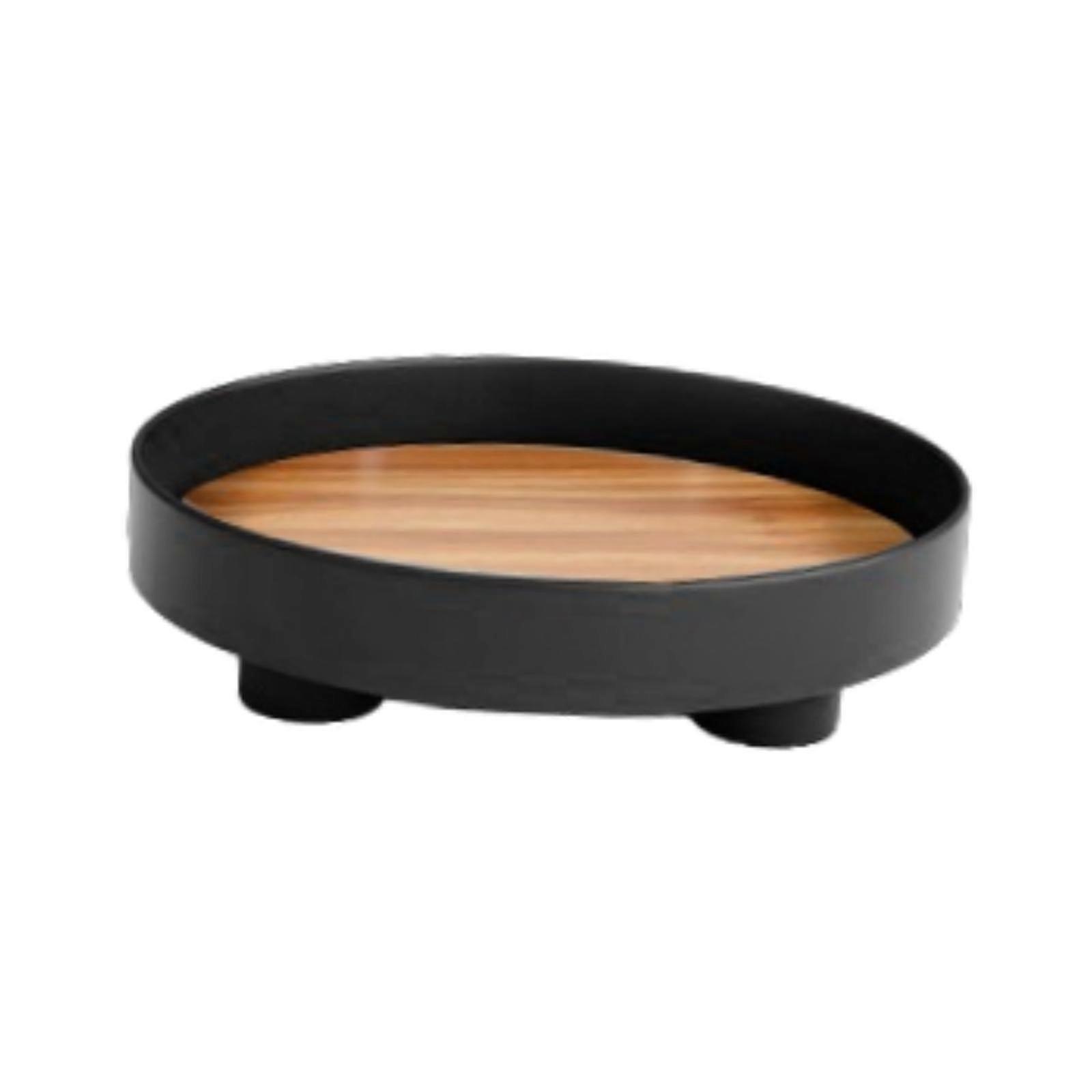 Serving Tray Multifunctional Portable Round Vanity Tray for Hotel Fruit Bar Gray