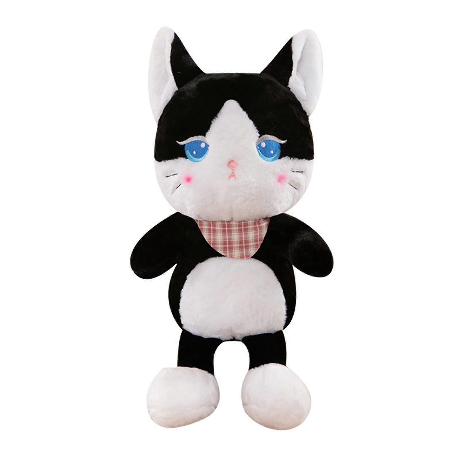 Lovely Blue-Eyed Cat Plush Toys Soft Comfortable Skin-friendly Plush Doll for Anxiety and Stress Relief