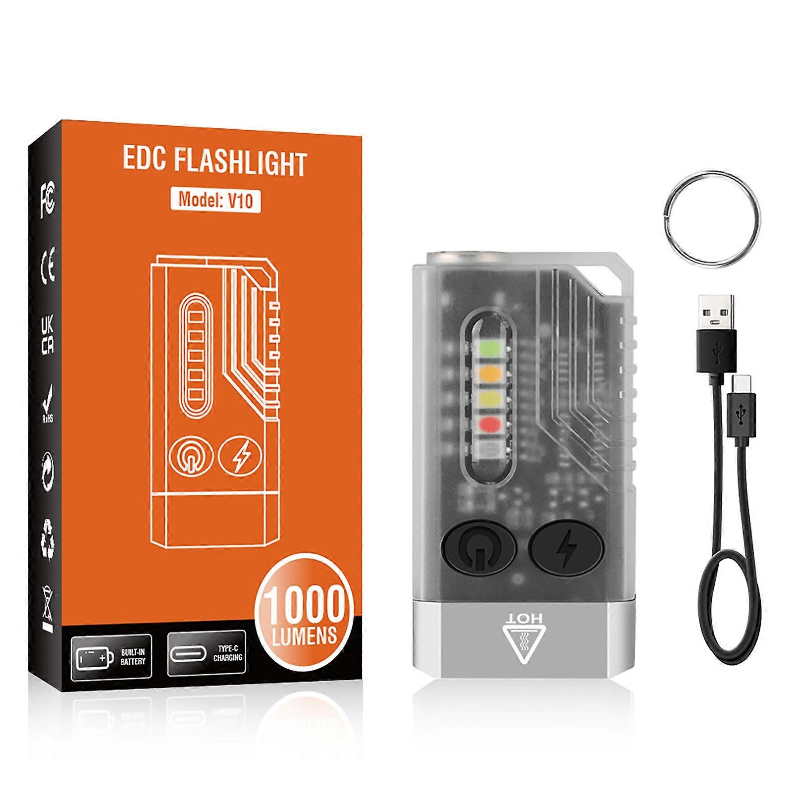 USB Rechargeable Small Keychain Flashlight Small Pocket Keychain Light for Camping Emergency Fishing