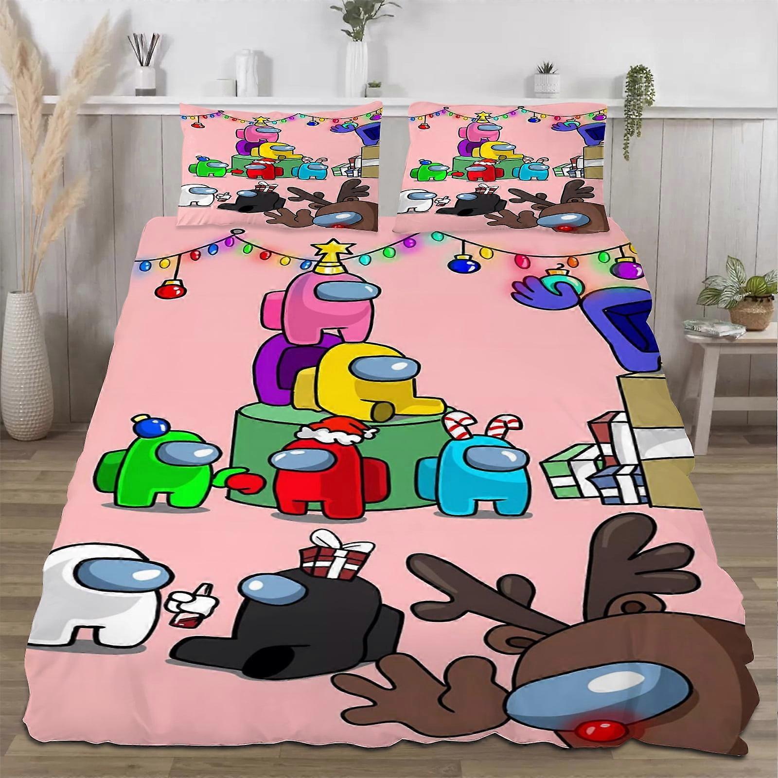 g1803 Among Us Bedding Comforter Sets,Queen Quilt Bedding Set,3 Pieces Set Bedding Twin Size,Colorful Soft Lightweight Print All Season 177*218CM tq18