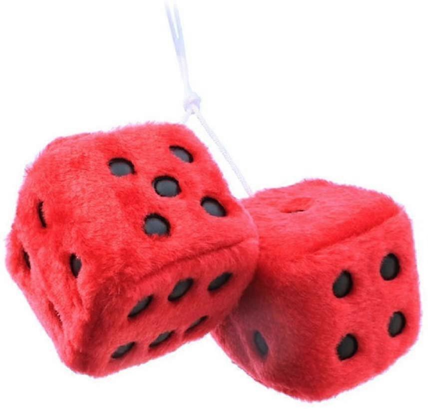 Hanging Fuzzy Dice Plush Decorative Ornament, Car Pendant Charms Home Decoration
