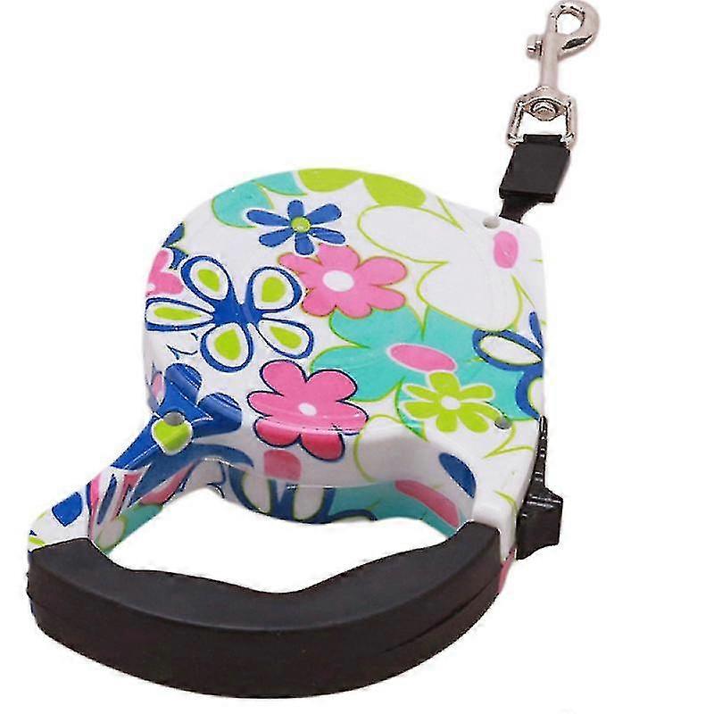 Retractable Dog Lead Training Leash With One Button Lock On/off Comfortable Ergonomic Handle For Small To Large Dogs (flower)