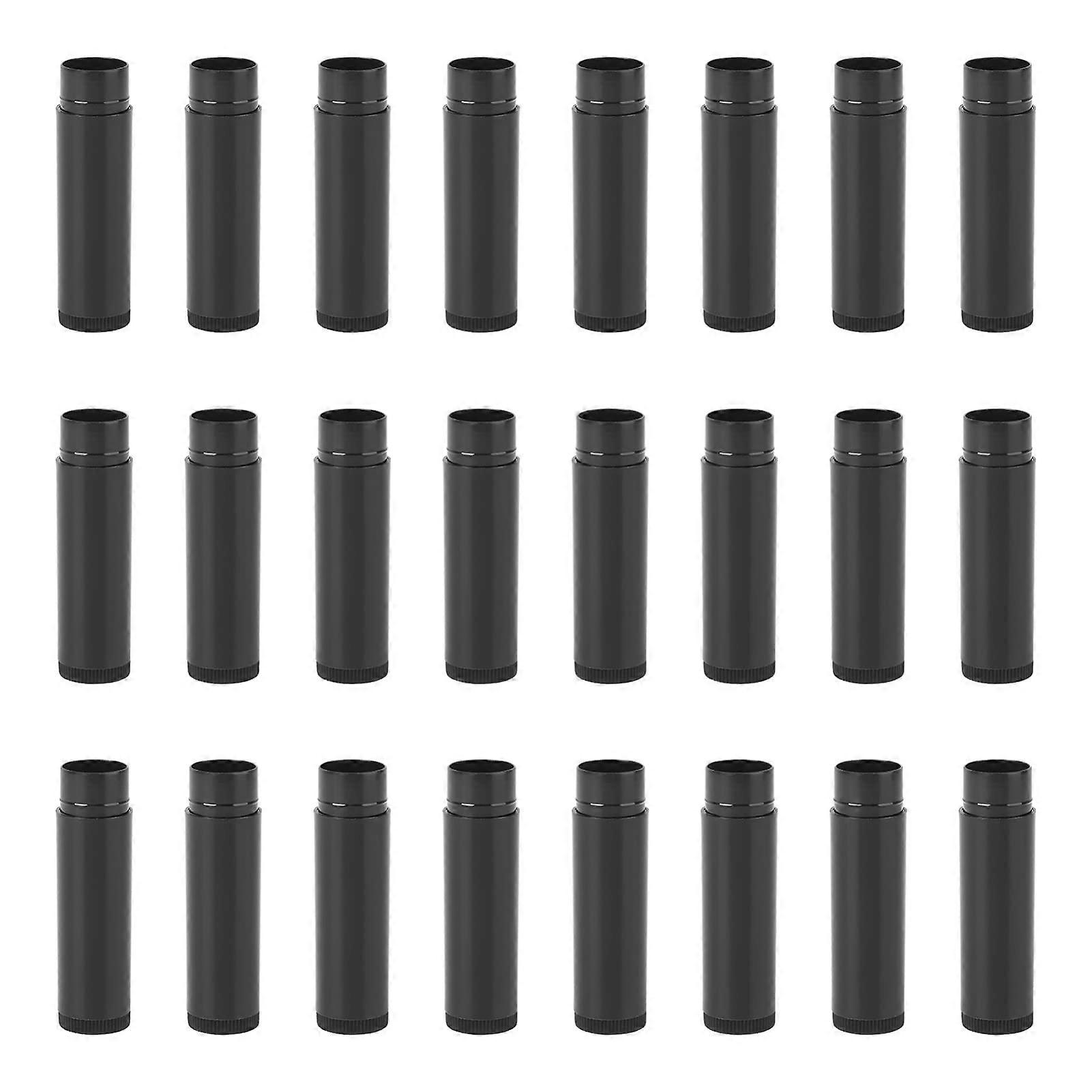 25pcs 5g Lipstick Tube Lip Balm Containers Empty Plastic Container for Lip Gloss(Black)