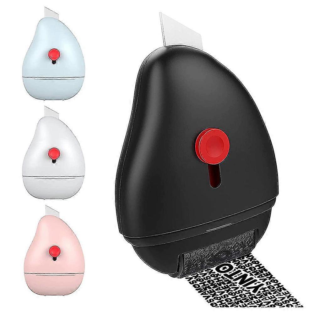 4pcs Security Stamp Identity Protection Roller With Built-in Plastic Art Knife, For Personal Informa