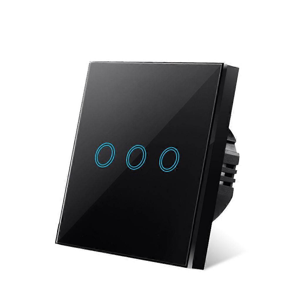 1/2/3 Gang Light Touch Switch LED Panel Tempered Glass Wall Screen Smart-Switch