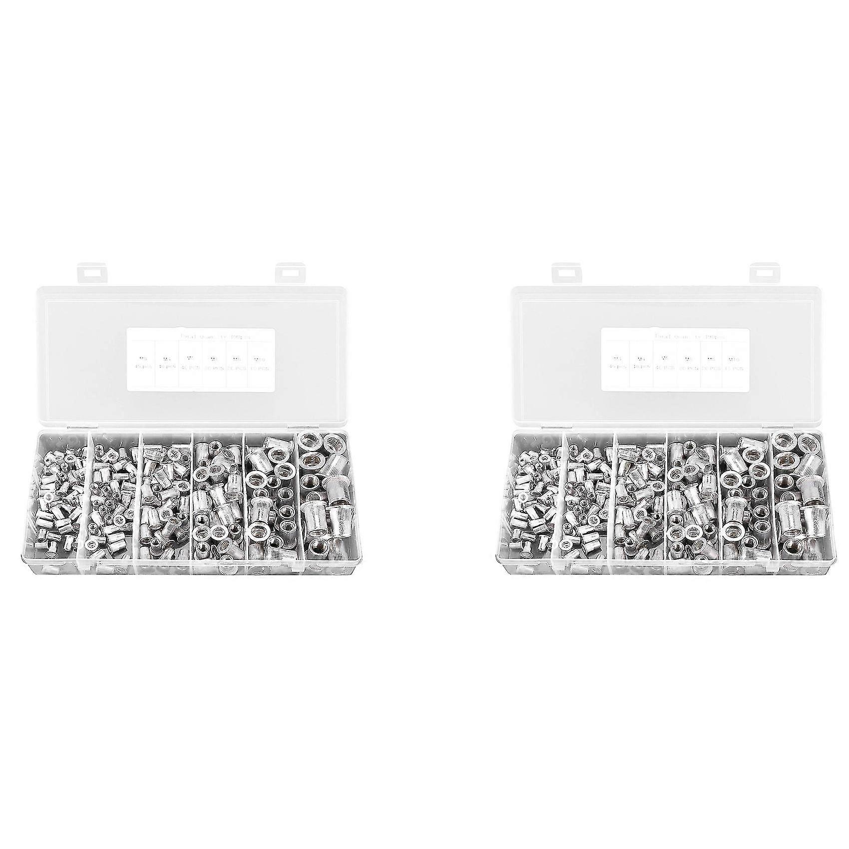 380pcs Aluminum Alloy Rivnut Flat Head Threaded Insert Cap M3 M5 M6 M8 M10 Rivet Nut Alumium Rivnut