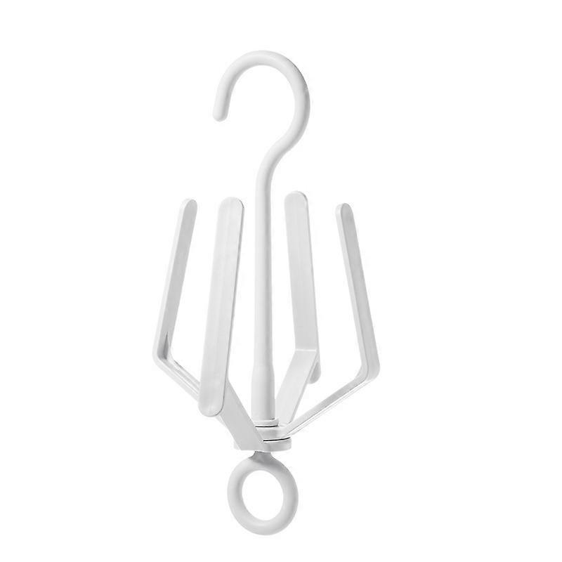 Foldable shoe drying rack, drain drying rack, four-hook portable clothes drying shoe rack, white